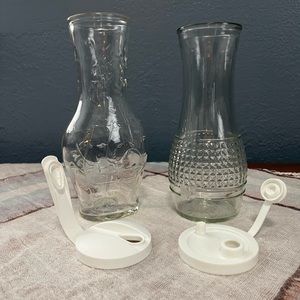 2 Good Seasons Glass Cruets with Lids